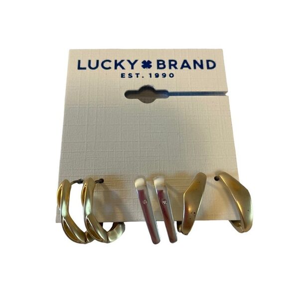 Lucky Brand Two Tone Trio Earring Set. Perfect for everyday wear! - Picture 4 of 6